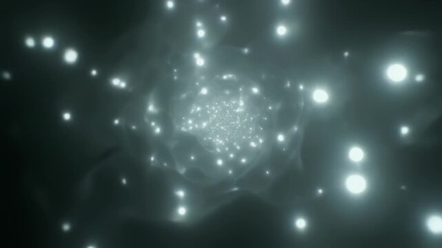光子が霧のように広がる幻想的な体積光アニメーション背景
