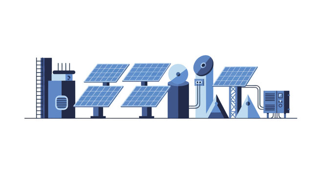 Solar Power Plant with Renewable Energy Technology.