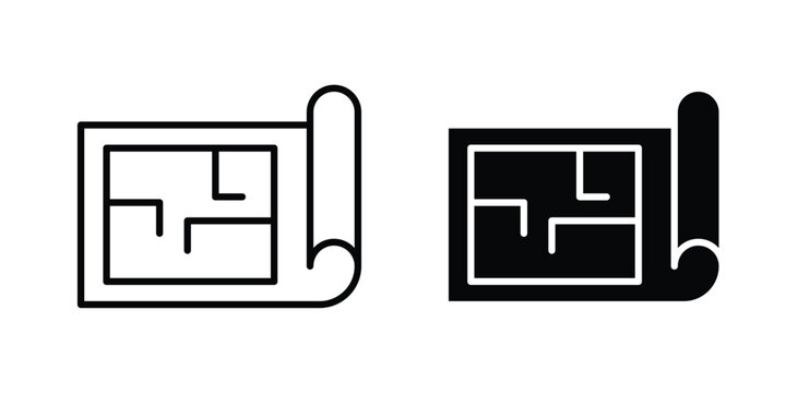 Blueprint Icon vector editable stroke. logo symbol illustration.