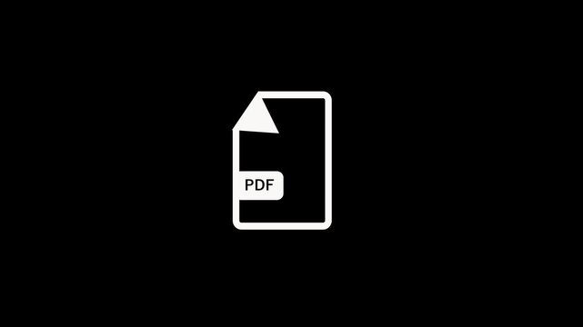 Minimalist icon of a document folder with a white page corner visible on black background. Folder icon concept for file management visuals. Folder icon clean interface element for systems.