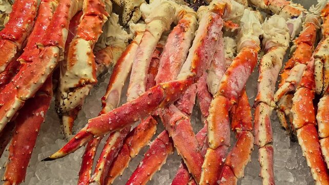 Alaskan taraba king crab sell at Kuromon Market Japanese fish market