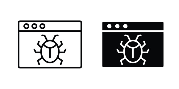 Bug icon vector editable stroke. logo symbol illustration.