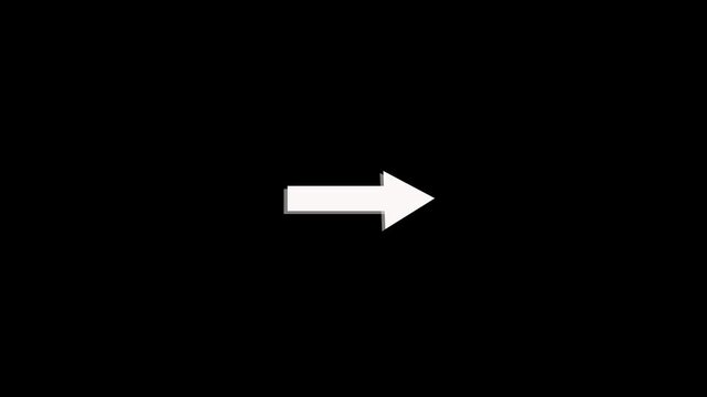 A sleek white arrow pointing to the right against a dark background. Arrow direction concept for navigation visuals. Arrow direction clean symbol for interface design.