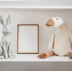 Mock up frame in children room interior background, 3D render © artjafara