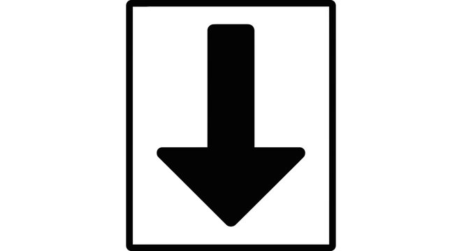 Black Arrow Pointing Down Sign.