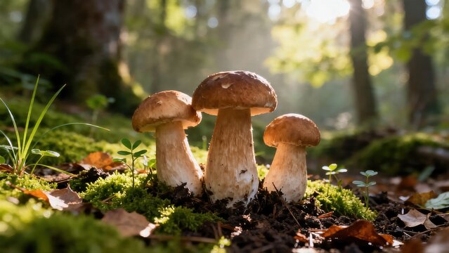 mushrooms in the forest