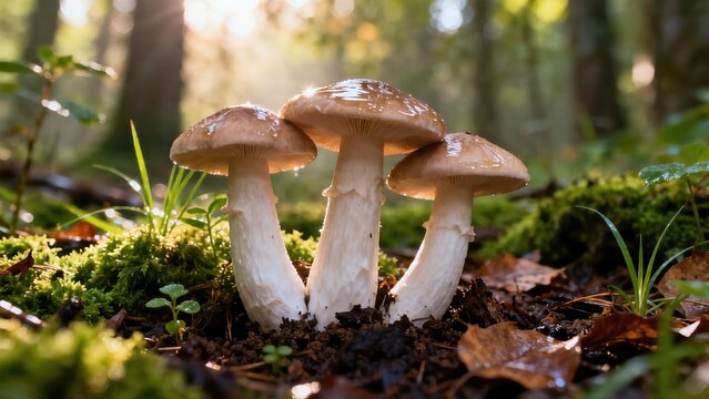 mushrooms in the forest