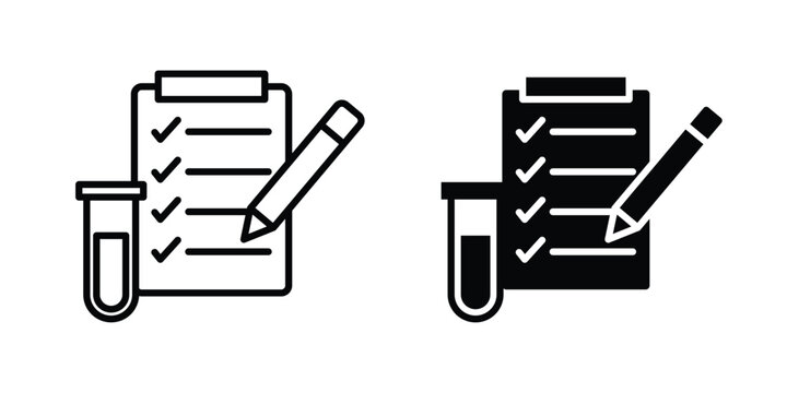 Clinical trial icon vector editable stroke. logo symbol illustration.