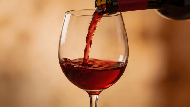 Red wine being poured into glass