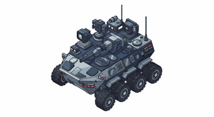 Armored Personnel Carrier Military Vehicle With Weapons. © Vario