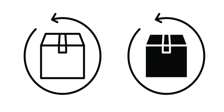 Easy returns icon vector editable stroke. logo symbol illustration.