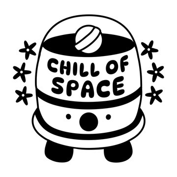 A glyph sticker of a satellite with stay updated typography 
