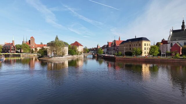 Panorama of the city of Wroclaw, Poland