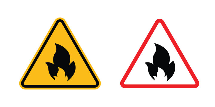Fire warning sign vector editable stroke. logo symbol illustration.