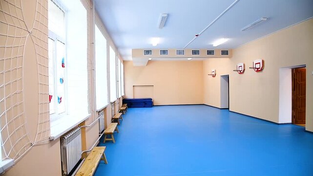 Interior of the school sports hall