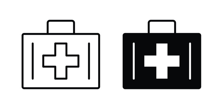 First aid box icon vector editable stroke. logo symbol illustration.