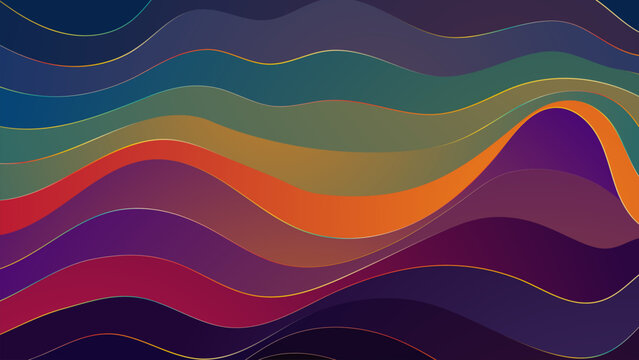 Abstract colorful wave background with smooth flowing curves and vibrant gradient design