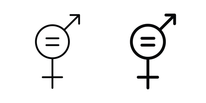 Gender equality icon vector editable stroke. logo symbol illustration.