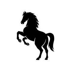 Obraz premium Minimalist Dynamic Prancing Horse Mascot Displaying Pure Flowing Form and Bold Organic Contour