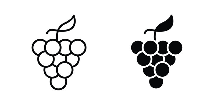 Grape icon vector editable stroke. logo symbol illustration.
