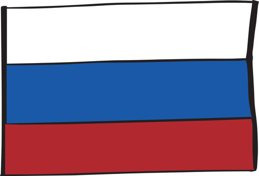 hand drawn russia flag