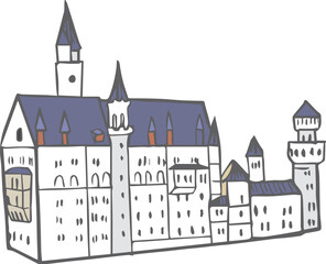 Fototapeta premium hand drawn castle