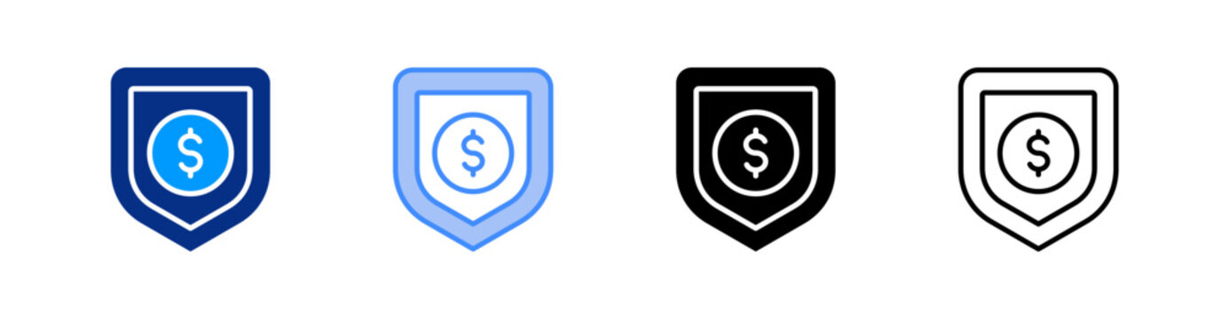 Insured Multiple Style Icon Set Vector 