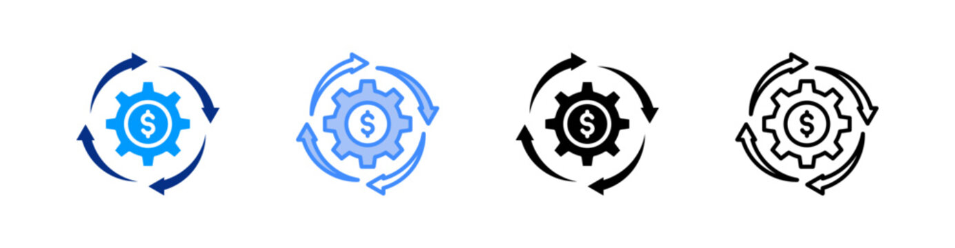 Renewal Multiple Style Icon Set Vector 
