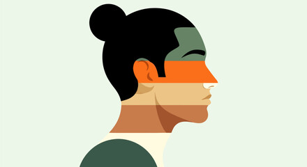 Profile portrait silhouette vector illustration © Surya