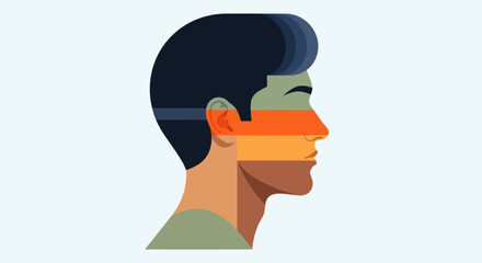 Profile portrait with layered colors © Surya