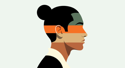 Profile portrait with striped color detail © Surya