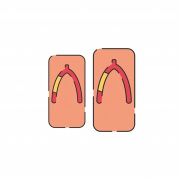 Japanese sandals geta animation. No Background. Alpha Channel