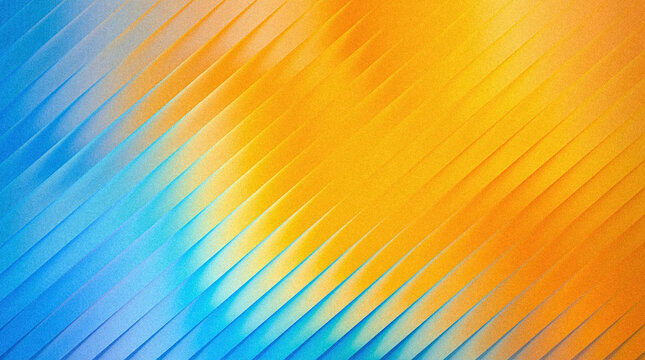 Abstract background with diagonal lines in blue and orange gradient colors, textured surface with geometric pattern