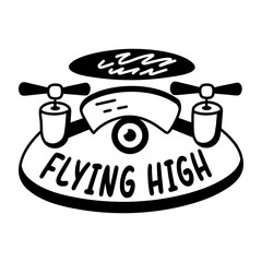 A glyph sticker of a drone with flying high   © SmashingStocks