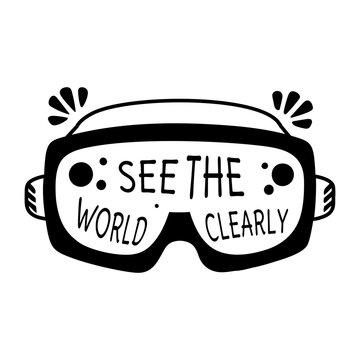 Glasses sticker in glyph style 
