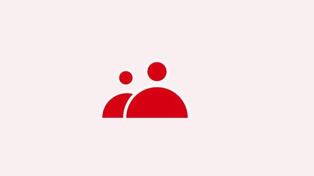 Red silhouette of a person standing upright. Simple silhouette of a person icon. Minimalist silhouette of a person for navigation and user interface symbols.