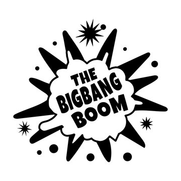 A glyph sticker of big bang boom typography 