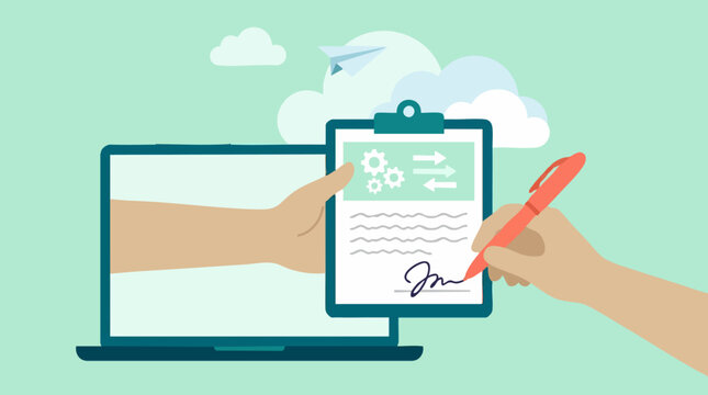 Digital signature concept for online business and document workflow