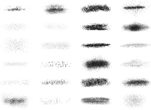 Set of abstract ink splatter and grunge textures for design elements.