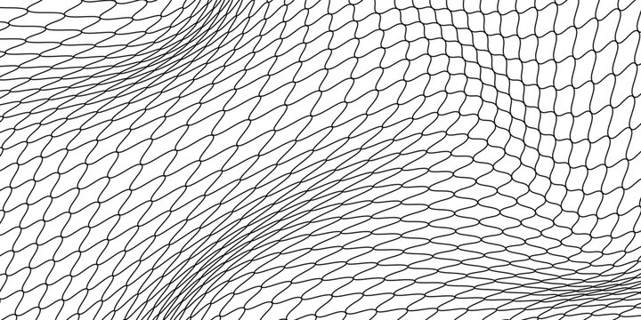 Net texture pattern on white background. Net texture pattern for backdrop and wallpaper. Realistic net pattern with black squares. Geometric background, vector illustration