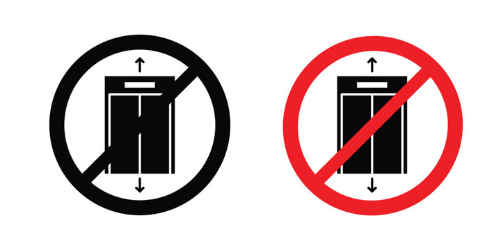 No elevator sign vector editable stroke. logo symbol illustration.