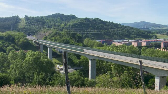 High-speed railway viaduct construction in basque country
