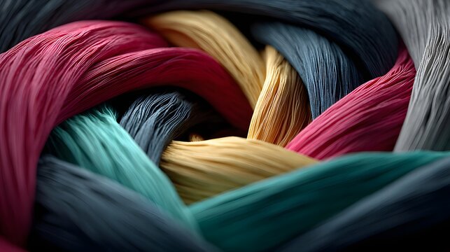 Colorful abstract background with interwoven fabric or fiber strands