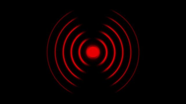 Radio wave screen background 4k animation . Digital Radio wave circle background.