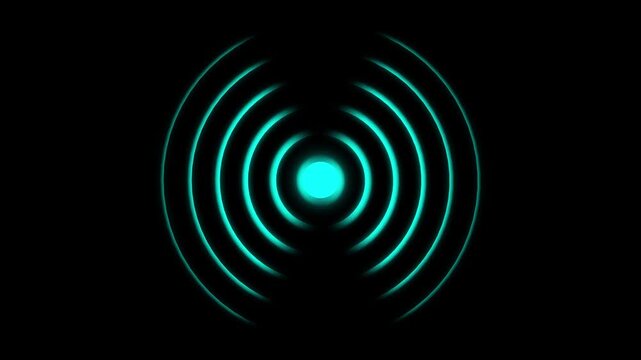 Radio wave screen background 4k animation . Digital Radio wave circle background.