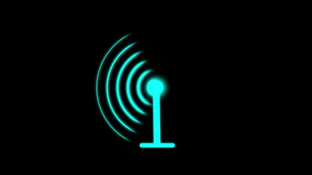 Wireless signal icon, wifi icon animated, radio wave signal animation.