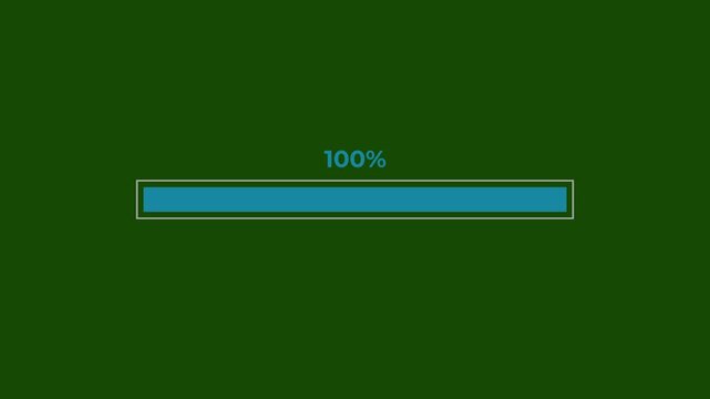 4K Green Screen Digital Loading Progress Bar - Modern UI Motion Design Animation for Website and Mobile Application Development