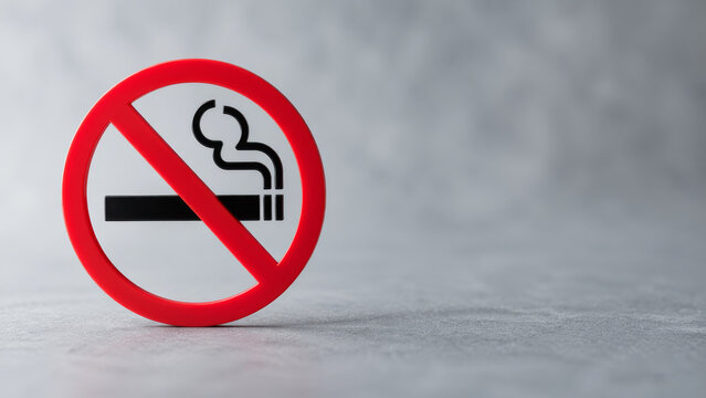 No smoking sign. Concept of healthy lifestyle and smoking ban with copy space.