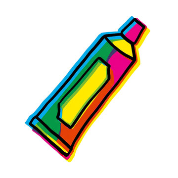 Toothpaste Tube with Risograph Effect for Bright and Colorful Healthcare Promotion