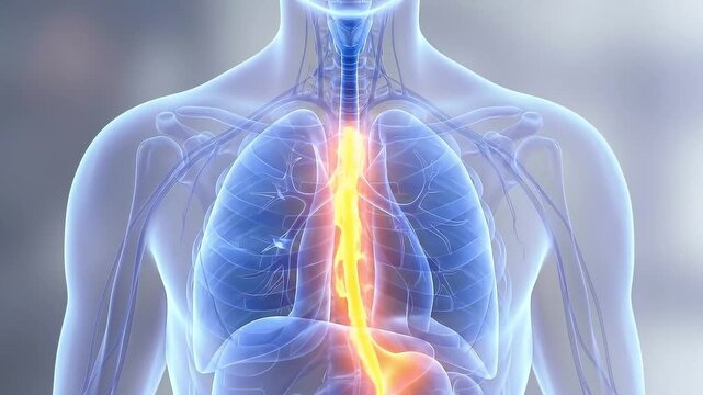 Acid reflux and gerd cause back flow of stomach acid into esophagus creating inflammation and discomfort in chest area with painful symptoms from stomach contents flow back